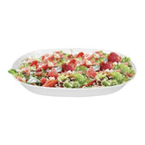 6 Saladeiras Tigelas Travessas Oval Melamine Branca 30 Cm