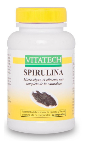 Spirulina Poderoso Suplemento Nutricional X 60 Comprimidos Sabor Sin Sabor