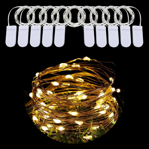 Combo Luces Microled Chata Luz Alambre X10 Unidades Deco