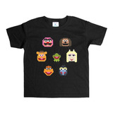 Remera Negra Adultos Pixel R148