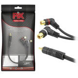 Kit 10 Cabos  Adaptador Y 1rca Macho + 2 Rca Femea  90 Graus