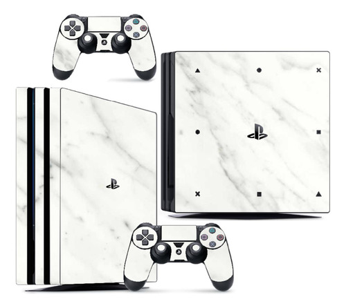 Skin Ps4 Pro Compatível Playstation Marmore Bianco