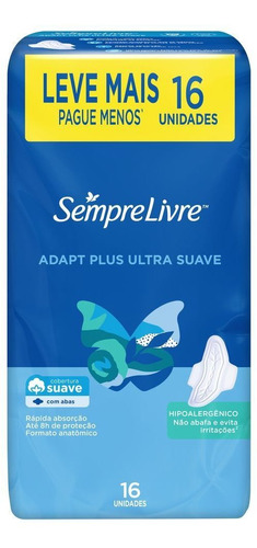 Absorvente Externo Sempre Livre® Adapt® Plus 16 Unidades