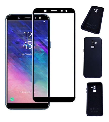 Capa Capinha Aveludada + 3  Película 3d Para Galaxy J8