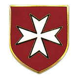 Pin Masónico Maltese De Escudo Rojo Con Cruz Blanca - [rojo 