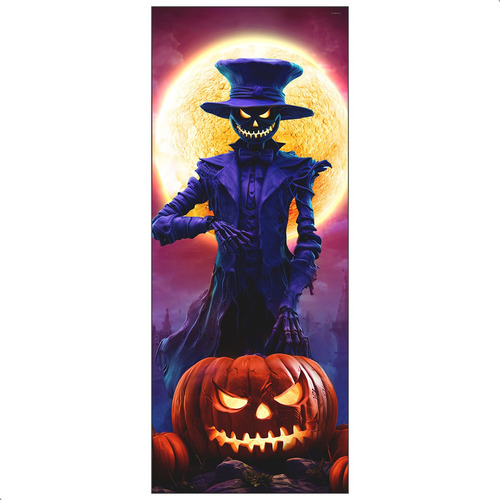 Painel Em Tecido Halloween Decorativo Para Porta 0,85x2,1m