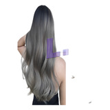 Aplique Cabelo Orgânico Cinza Grisalho Mechas Loiras