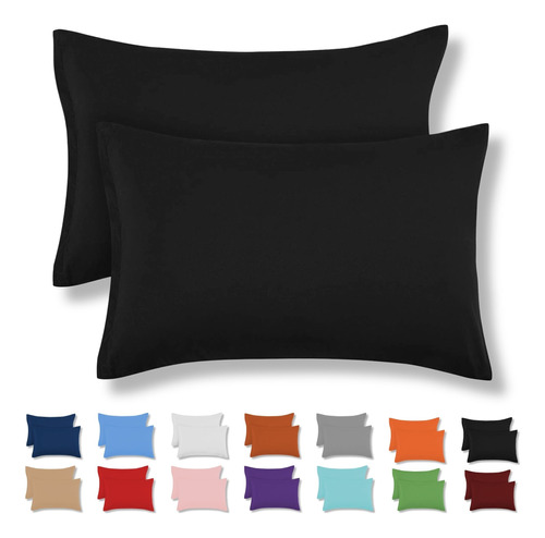 2 Fundas Para Almohada Standar De Algodón Varios Colores