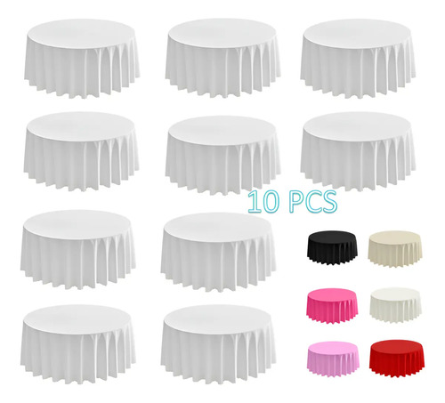Mantel Para Mesa Redonda 2.90m Diámetro Colores 10pzas