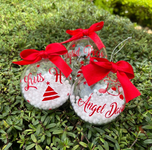 Bolas Navideñas Transparentes Personalizadas Mediana