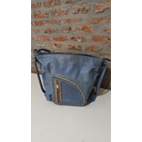 Cartera Mochila Cuero Celeste