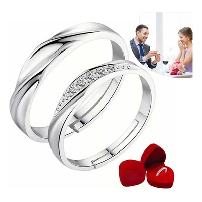 Anillos de Compromiso Pareja AMIARYA Plata Plateado Cobre Pulido | MercadoLibre