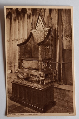 Postal Antigua Abadía De Westminster, Silla De Coronación