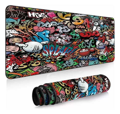 Mousepad Gamer Graffiti Xxl 90x40cm Antideslizante