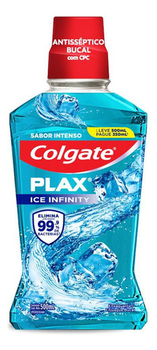Enxaguante Bucal Colgate Plax Enxaguante Bucal Plax Ice Infinity 500 Ml