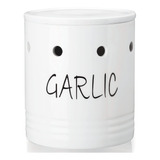 Contenedor De Ajo De Cermica, 31 Oz Blanco