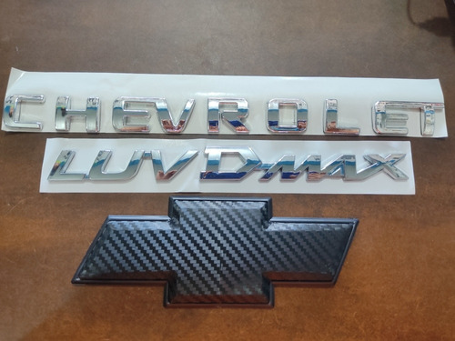 Kit Emblema Chevrolet Luv Dmax 2010 2011 2012 2013 2014 Neg Foto 5