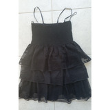 Vestido Zara Negro Small Con Encaje Abajo