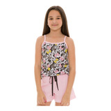 Conjunto De Pijama Infantil  Juvenil Meninas Regata E Shorts