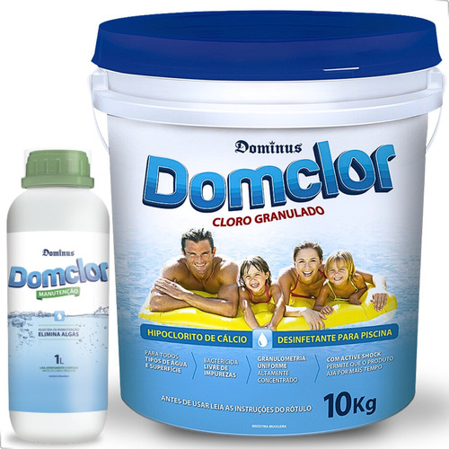 Cloro Granulado Domclor Hipoclorito Cálcio 65%-10kg + Brinde