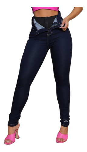 Calça Jeans Feminina Cinta Modeladora Cintura Alta Lipo 