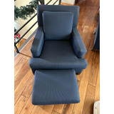 Juego De 2 Sillones Con Pedal, Tela, Azul Marino