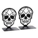 Paquete De 2 Sujetalibros Negros Con Diseño De Calavera, Ext