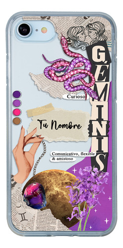 Funda Para iPhone Mujer Signo Zodiaco Géminis Con Tu Nombre