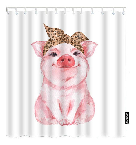 Moslion Juego De Cortinas De Baño Con Diseño De Animales De 