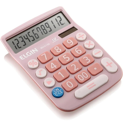 Calculadora De Mesa 12 Dígitos Mv-4130 Rosa - Elgin
