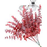 Flor Planta Artificial Eucalipto Rojo Ramas Decoración