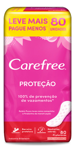 5x Carefree Protetor Diário Proteção Com Fragrância 1 X 80 U