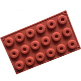 Molde Silicona Con 18 Cavidades Mini Donas Horno Reposteria Color Rojo