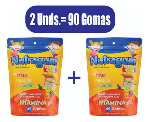 Vitamina C Niños Nutragum 2 Und - g a $111