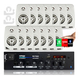  Kit Som Ambiente 500 Watts Bluetooth +14 Caixas Pared Branc