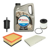 Kit 4 Filtros +aceite Total 7000 X4l Peugeot 206 Nafta 16v 