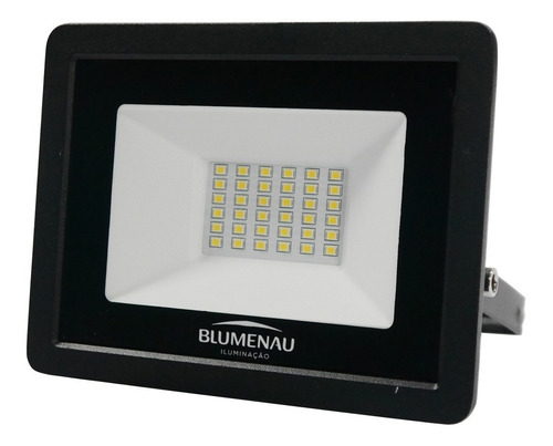 Blumenau Iluminação Refletor Led 30w Bivolt Holofote Luz Quente 3000k 127/220v Cor Da Carcaça Preto Cor Da Luz Branco-quente 110v/220v