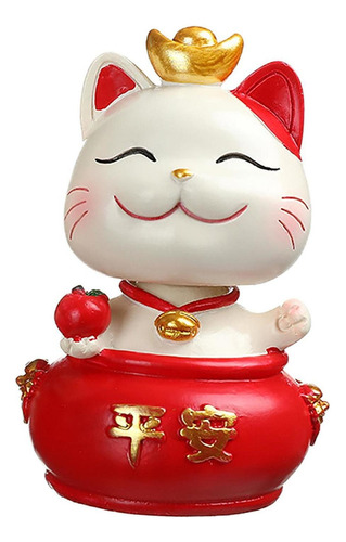 Gato Da Sorte Chinês Estatueta De Gatinho Escultura Arte