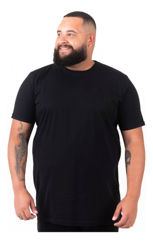 Camiseta Plus-size Masculina Lisa Básica G1 A G4 Algodão