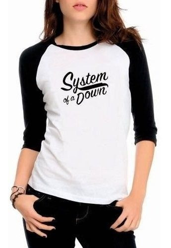 Camiseta Raglan 3/4 System Of A Down Banda Rock Soad