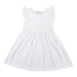 Vestido Mini Anima  Volado Broderie Blanco Bebe Kids