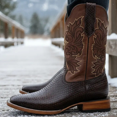 Bota Vaquera Bulldog Hombre 100% Piel Tipo Exotica Cherokee Cobra 29 Mx