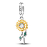 Charm Pandor Girasol Flor Plata Ley 925