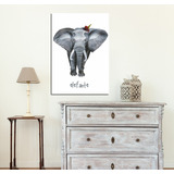 Vinilo Decorativo 40x60cm Elefante Con Sombrerito Animal