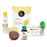 Kit Skincare Anti-idade Argila Amarela/sabonete/creme Facial