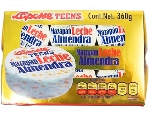 Mazapán Leche Y Almendras Laposse Teens 18 Piezas Delicioso