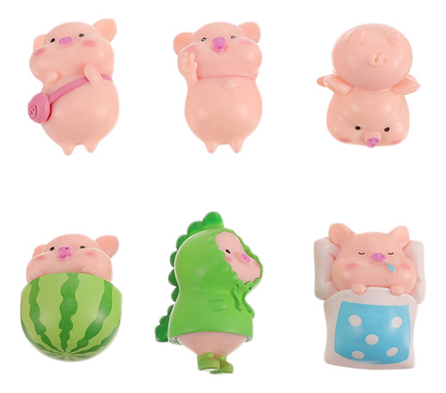 Mini Recipientes De Plástico Piggy Micro Landscape Cute 6 Un