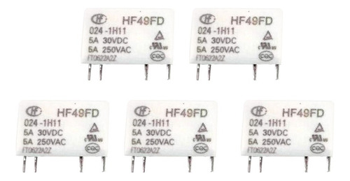 Relé De 5 Lotes Hf49fd 024-1h11 5a 30vdc 250vac 4 Pin 0.12w