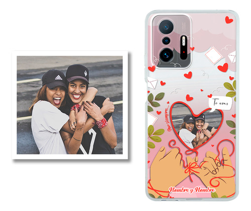 Funda Para Xiaomi Corazon Rosa Personalizada Foto Favorita