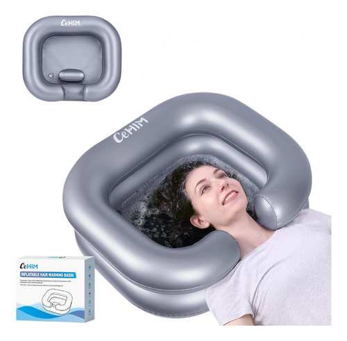 Lavabo Para Cabeza Inflable Portatil - Plateado